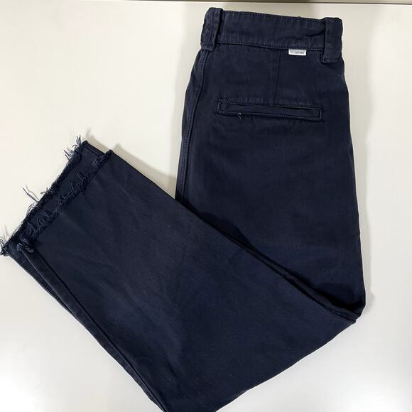 MOTHER Navy‎ Blue The Punk 76 Ankle Pants Raw Hem 26 High Rise USA Premium - Picture 6 of 9